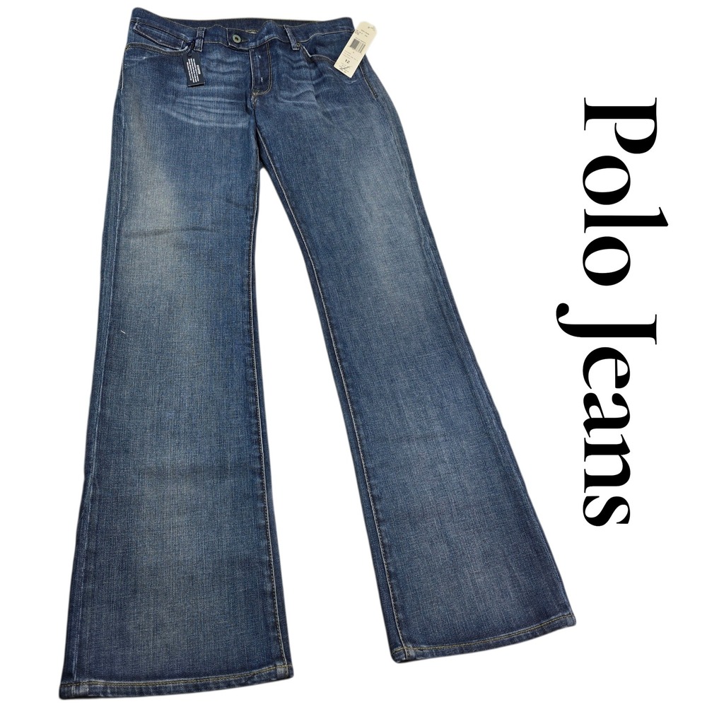 Polo Jeans Co Ralph Lauren Women 12 Blue Cotton Whitney Low Rise Bootcut Vintage